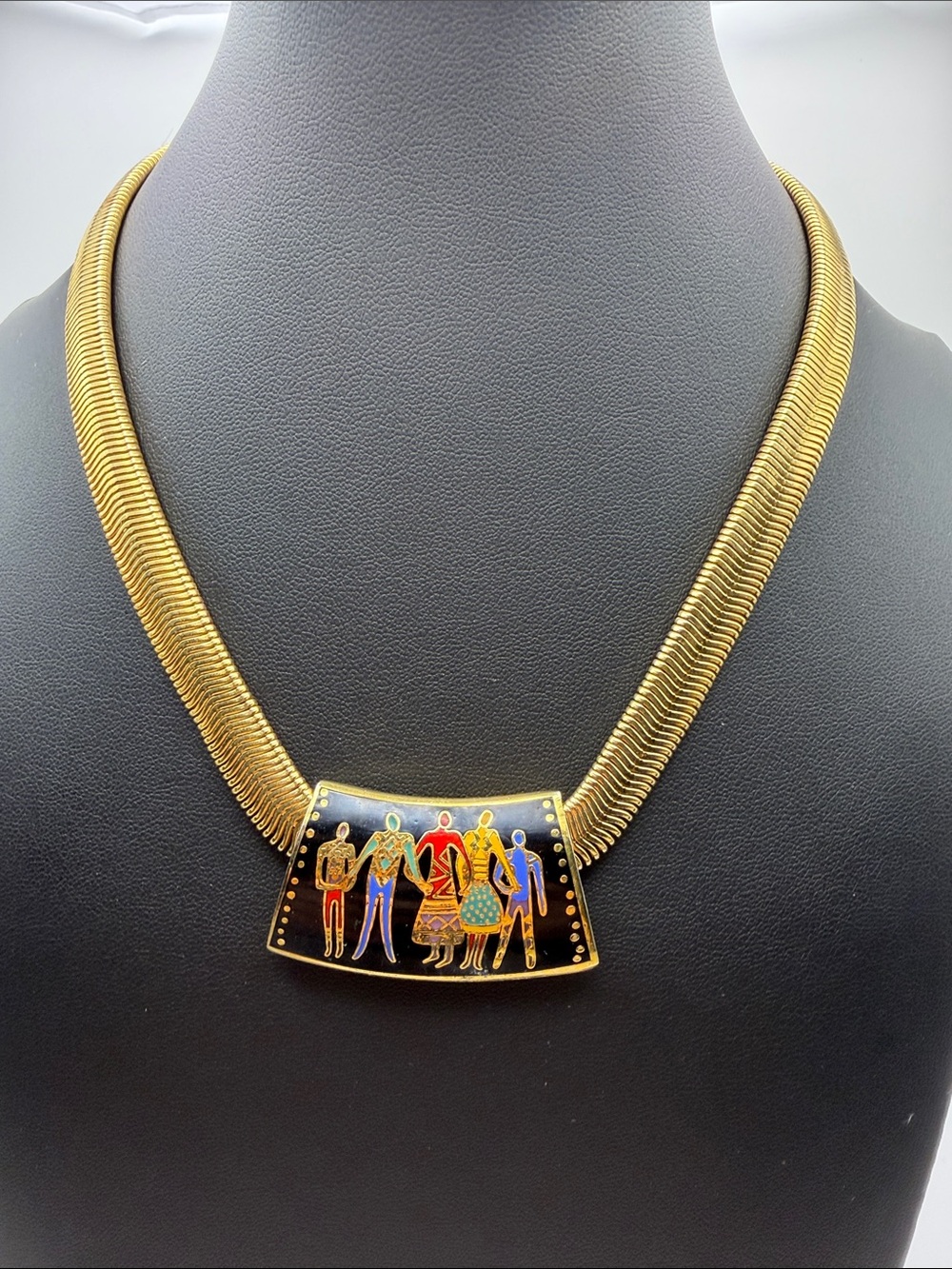 Vintage La Familia (Family of the World) Statement Necklace by Laurel Burch